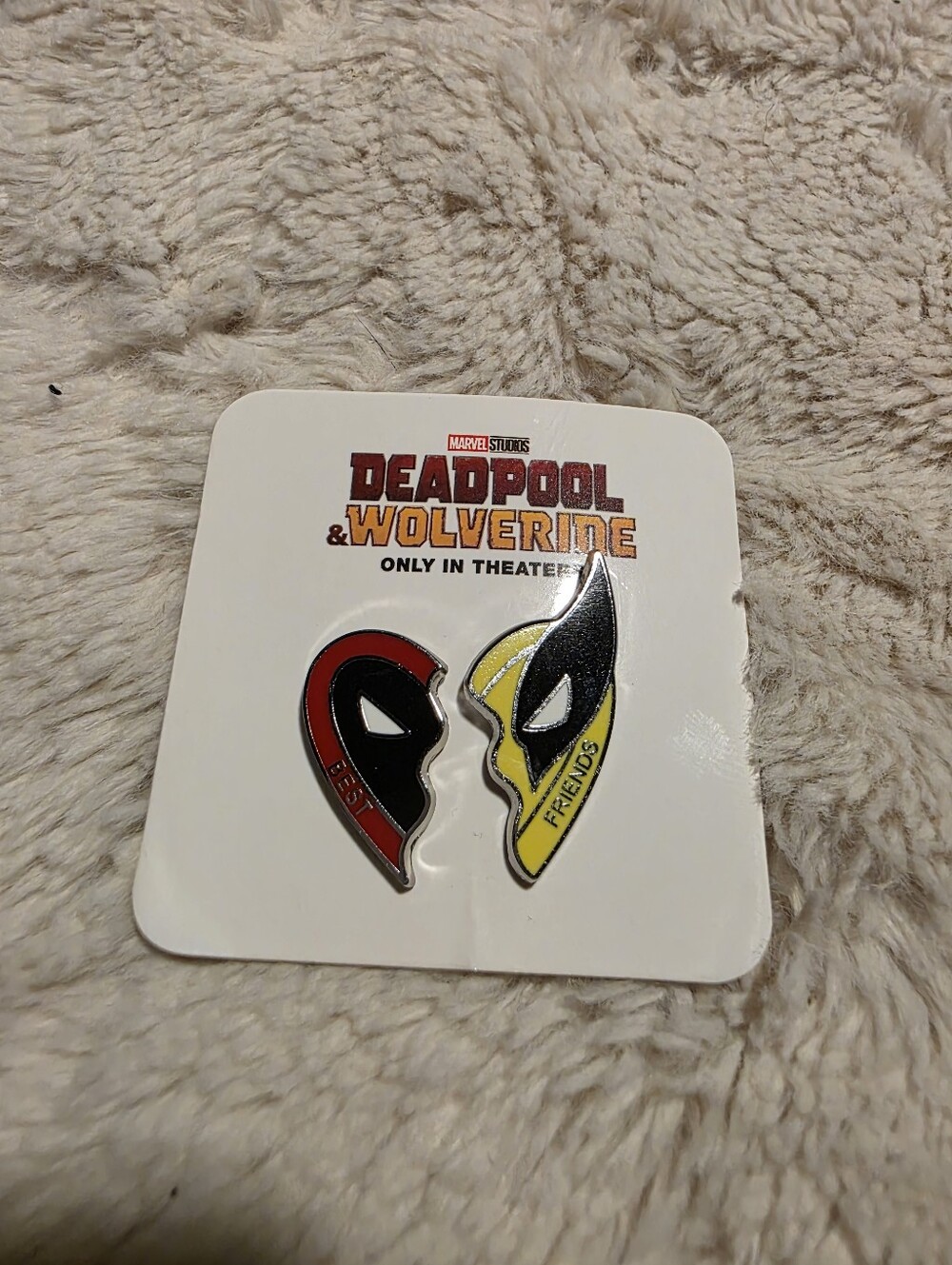 Marcus Theatres Deadpool & Wolverine Half-Heart Enamel Pin Set